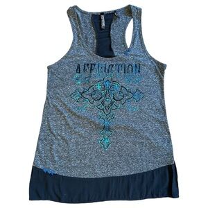 Affliction Black Premium Foil Graphic Woman’s Tank Top - Size Small